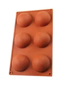 Generic 6 Holes Silicone Mold For Chocolate, Cake, Jelly, Pudding, Round Shape brown 30.00*5.00*18.00cm