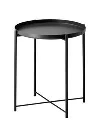 ماركة غير محددة طاولة فولاذية مستديرة باللون الأسود