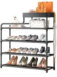 Cady One Shoe Storage And Organization Rack, Stand, And Shoe Organizer, Black