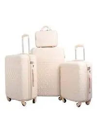 Morano 4-Pieces Luggage Trolley Bags Set (Beige)