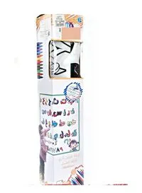 رالي حصيرة تلوين الحروف العربية قابلة للغسل للأطفال مع أقلام تلوين، 80 × 80 سم