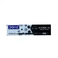 DOMS Karbon Eraser Tipped Super Dark 12 HB/2 Graphite Pencils Set Of 12 Pieces