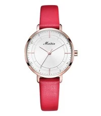 Meibin Analog Wrist Watch Leather Water Resistant For Women, M1099-Rrg