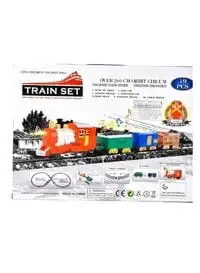 Rally 19 Pcs Battery Operated Express Train Toy Railway Playset With Lights And Sound For Kids