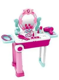 Child Toy Portable Pretend Glamorous Vanity Make Up Beauty Play Set With Light And Sound Cm