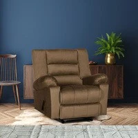 In House Velvet Rocking & Rotating Recliner Chair - Light Brown - Nice 02