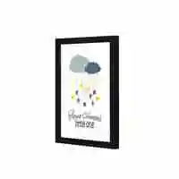 Lowha Sweet Dreams Little One Wall Art Wooden Frame Black Color 23X33cm