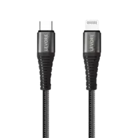 كابل Levore USB-C إلى Lightning Nylon معتمد من MFI بطول 1.0 متر - أسود
