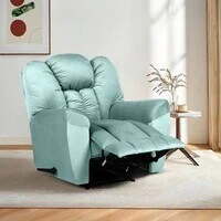 Penhaligon's Velvet Rocking & Rotating Recliner Chair - Light Turquoise