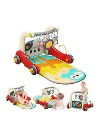Rolly Toys 2 In 1 Baby Play Mat Kick And Play Piano Gym Activity Center Kids Early Educational Walking Learning Walker With Music