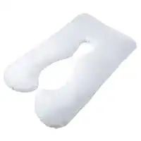 وسادة الحمل والأمومة سليب نايت على شكل حرف U لدعم كامل الجسم مع غطاء قابل للغسل، أبيض