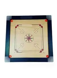 لعبة أطفال لوح كاروم خشبي مع 24 عملة معدنية ومجموعة مهاجم - 36 × 36 بوصة