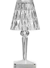 Generic USB Rechargeable Acrylic Diamond Table Lamp White