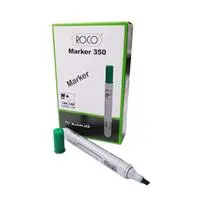 قلم ماركر روكو 350 برأس مشطوف أخضر - مجموعة 12 قلم