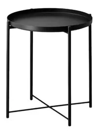 Generic طاولة صينية فولاذية باللون الأسود 53 × 45 سم