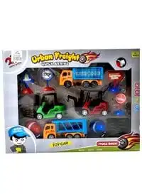 Rally Construction Zone Urban Freight Pull Back Vehicles Toy Set