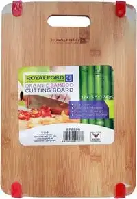 Royalford Carbonized Organic Bamboo Cutting Board, 37X25.5X1.3cm