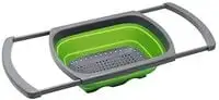 Generic Colanders & Strainers - 3In1 Sink Folding Chopping Cutting Board Dish Tub Fruit Vegetable Washing Drain Storage Basket Collapsible Colander Kitchen Tool (Green)