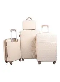 Morano 4-Pieces Luggage Trolley Bags Set (Beige With Khaki)