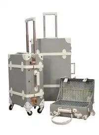 مجموعة حقائب السفر مورانو كلاسيك المكونة من ثلاث قطع تأتي بعجلات دوارة وقفل أمان