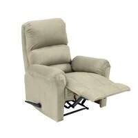 In House Velvet Classic Recliner Chair - Light Beige - AB09