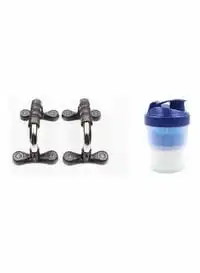 Fitness Pro Push Up Bar For Home Workout Equipment With Protein Shaker Bottle 35 X 20 X 10Cm