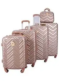 Star Line Star Line 5 Piece Luggage Trolley Bags Set Rose Gold