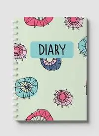 Lowha Spiral Notebook With 60 Sheets And Hard Paper Covers With Diary Hippie Flowers Design, For Jotting Notes And Reminders, For Work, University, School