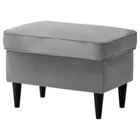 In House Chair Footstool Velvet With Elegant Design - Gray - E3