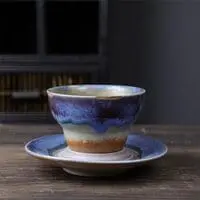 Coffee ceramic cup with plate 120ml
