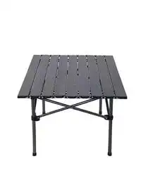 Sky-Touch Lightweight Outdoor Camping Folding Table With Aluminum Table Top And Carry Bag, Easy To Carry, Perfect For Outdoors, Picnic, Cooking, Beach, Hiking, And Fishing, 53X51X50cm, Black