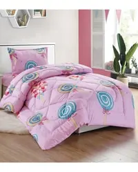 Sleep Night 3 Pieces Kids Medium Filling Printed Comforter Set, Single Size 160 X 210cm Bedding Set For Girls And Boys, MultiColor