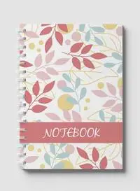 Lowha Spiral Notebook With 60 Sheets And Hard Paper Covers With Abstract & Floral Design, For Jotting Notes And Reminders, For Work, University, School