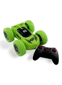 Child Toy RC Car Remote Control Flip And Spin Stunt Car 360 Degree Flip Overs Double Sided Rotating Racing Car Toy For Kids Green