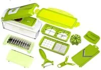 Generic 11-Piece Nicer And Dicer Set Green/White/Clear