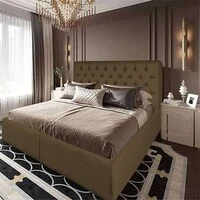 هيكل سرير كتان من In House Lujin - مفرد - 200×120 سم - بني