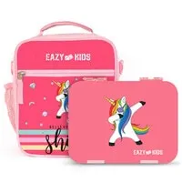 Eazy Kids Bento Boxes wt Insulated Lunch Bag Combo - Unicorn Pink