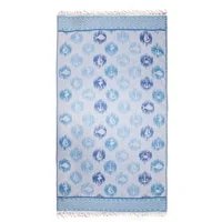 ANEMOSS Anchor Patterned Turkish Peshtemal 100% Cotton Free of Microfiber Synthetic and Polyester Soft Quick Dry Versatile Beach Pool and Bath Peshtemal for Kids and Adults 39x70 in 100x180 cm