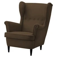 In House Chair King Velvet With Two Wings - Brown - E3