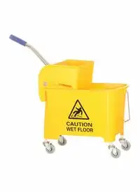 Almufarrej Mini Mop Bucket Wringer Trolley Yellow/Silver/Blue 20L