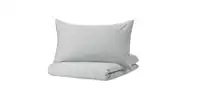Duvet cover and pillowcase, light grey/mélange150x200/50x80 cm