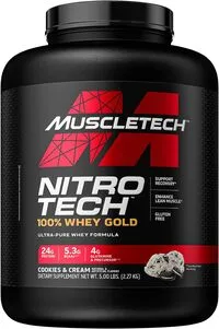 MuscleTech Nitro Tech 100% Whey Gold Protein Powder, Cookies And Cream , 5lb
