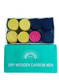 Child Toy 24-Piece Wooden Carrom Coins