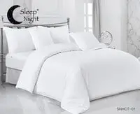 Sleep Night Hotel Stripe 6 Pieces Comforter Set King Size 220x240cm 100% Cotton With Zipper Closure White