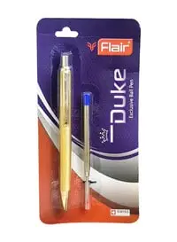قلم فلير ديوك الحصري ذو الكرة مع إعادة التعبئة، أزرق