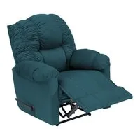 In House Velvet Rocking Recliner Chair - Dark Turquoise - NZ100