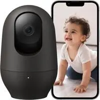 Nooie 2K baby monitor, 360 Pan/Tilt Wi-Fi Pet Camera with Phone App, Indoor Security Camera, AI Motion Tracking, Night Vision, Two-Way Audio, Compatible with Alexa/Google Home