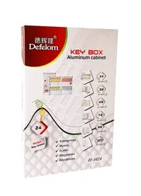 Defelom Aluminium Cabinet Key Box, 24 Hanger Key Chains