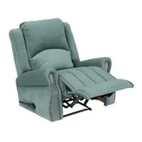 In House Velvet Rocking & Rotating Recliner Chair - Light Turquoise - NZ120