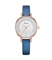 Meibin Analog Wrist Watch Leather Water Resistant For Women, M1075-Blrg
